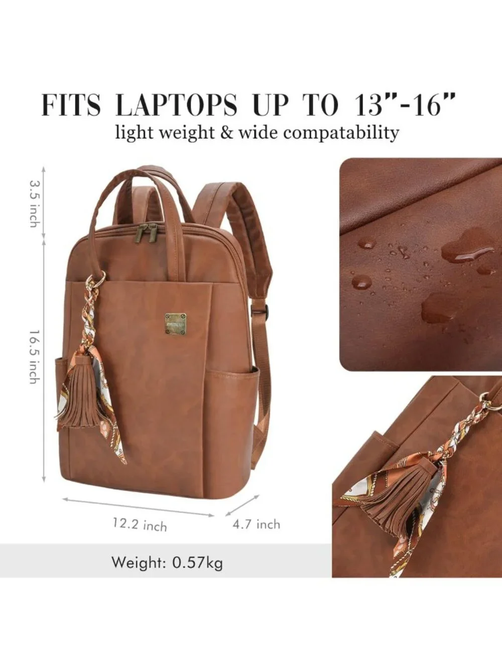 Stylish Slim Laptop Backpack for Women - Lightweight 15.6